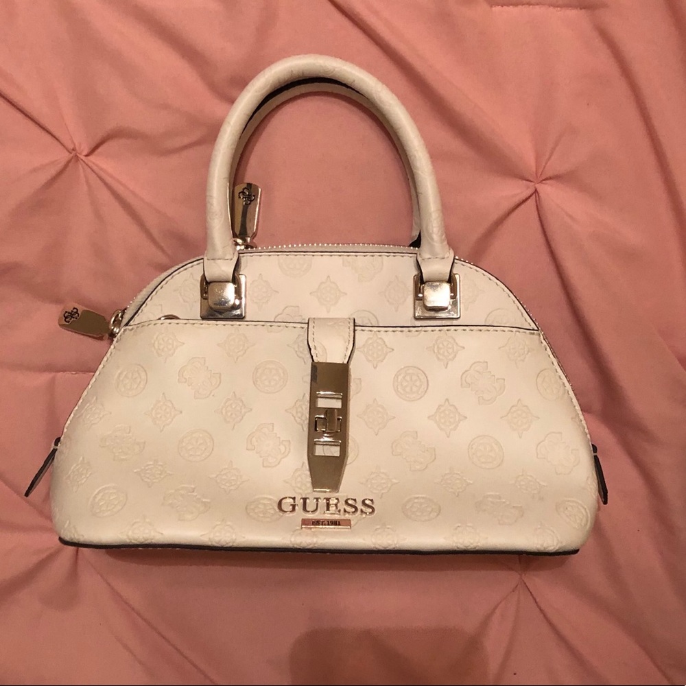 Sassy White Guess Tote Bag